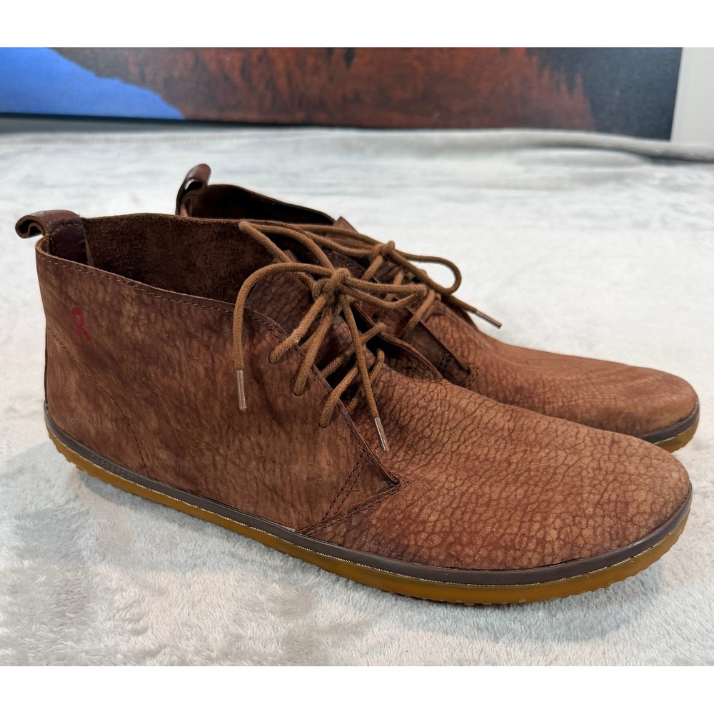 Vivobarefoot Mens Soul Of Africa Gobi II Leather Barefoot Chukka Boots Brown 45